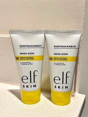 TWO e.l.f. Suntouchable! Whoa Glow SPF 30 Sunscreen & Primer. SPF 30 Sunscreen